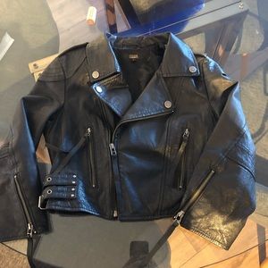 ASOS genuine leather motorcycle jacket, size 4
